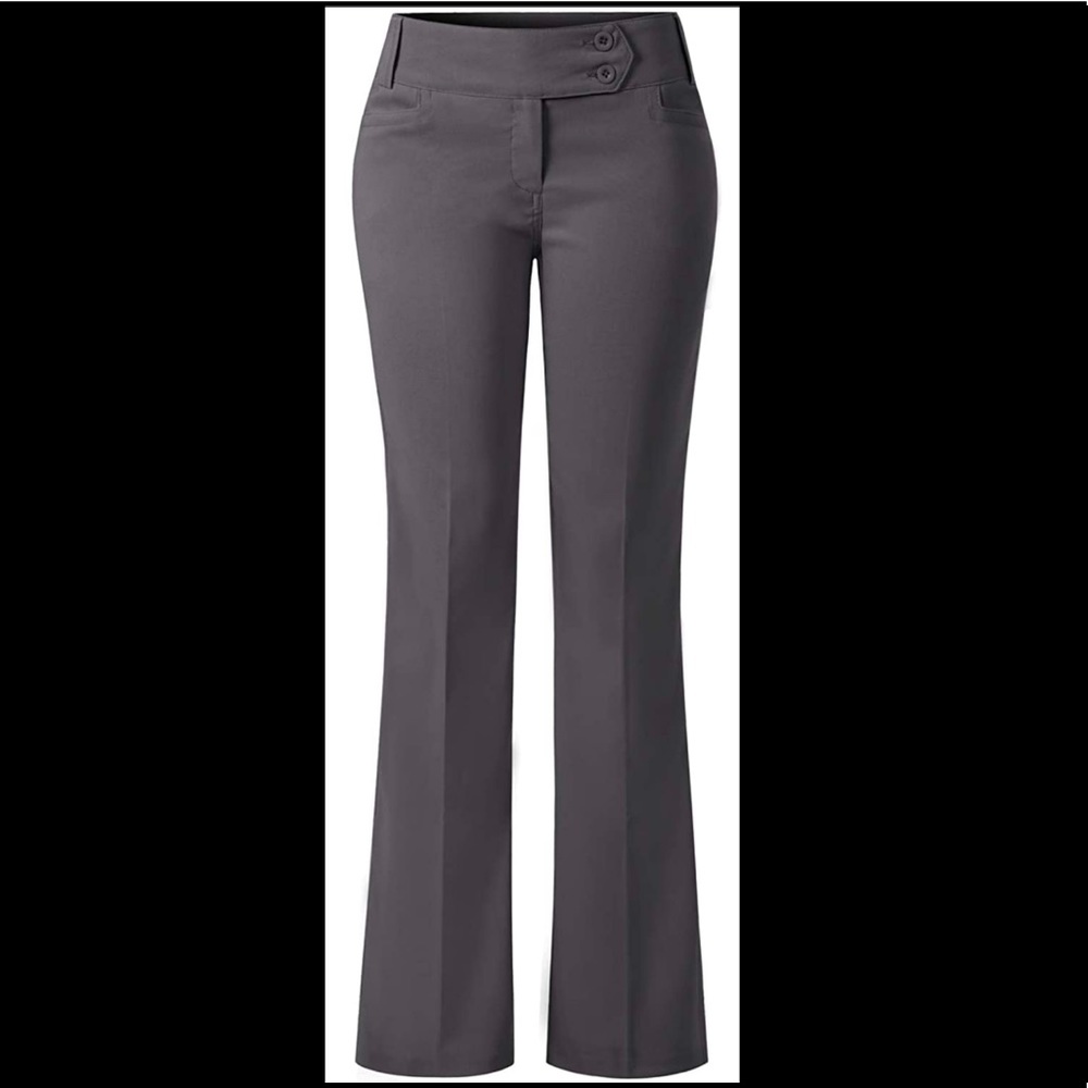 High waist slim-boot cut stretchy dress pants
